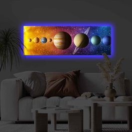 Wallity Cuadro Decorativo de Lienzo Iluminado con LED Multicolor 30 x 90 cm